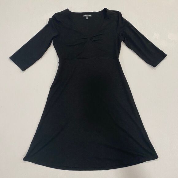 Toad&Co Black A-Line Knit Dress Women’s Size S • 3/4 Sleeve Eco Friendly Travel - Picture 1 of 7